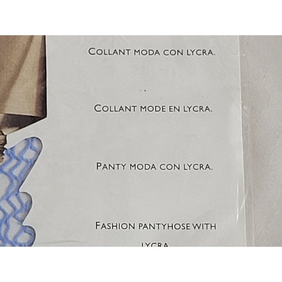 Vintage Philipe Matignon Fashion Pantyhose Fishnet Patterned Tights Blue New - Picture 5 of 8